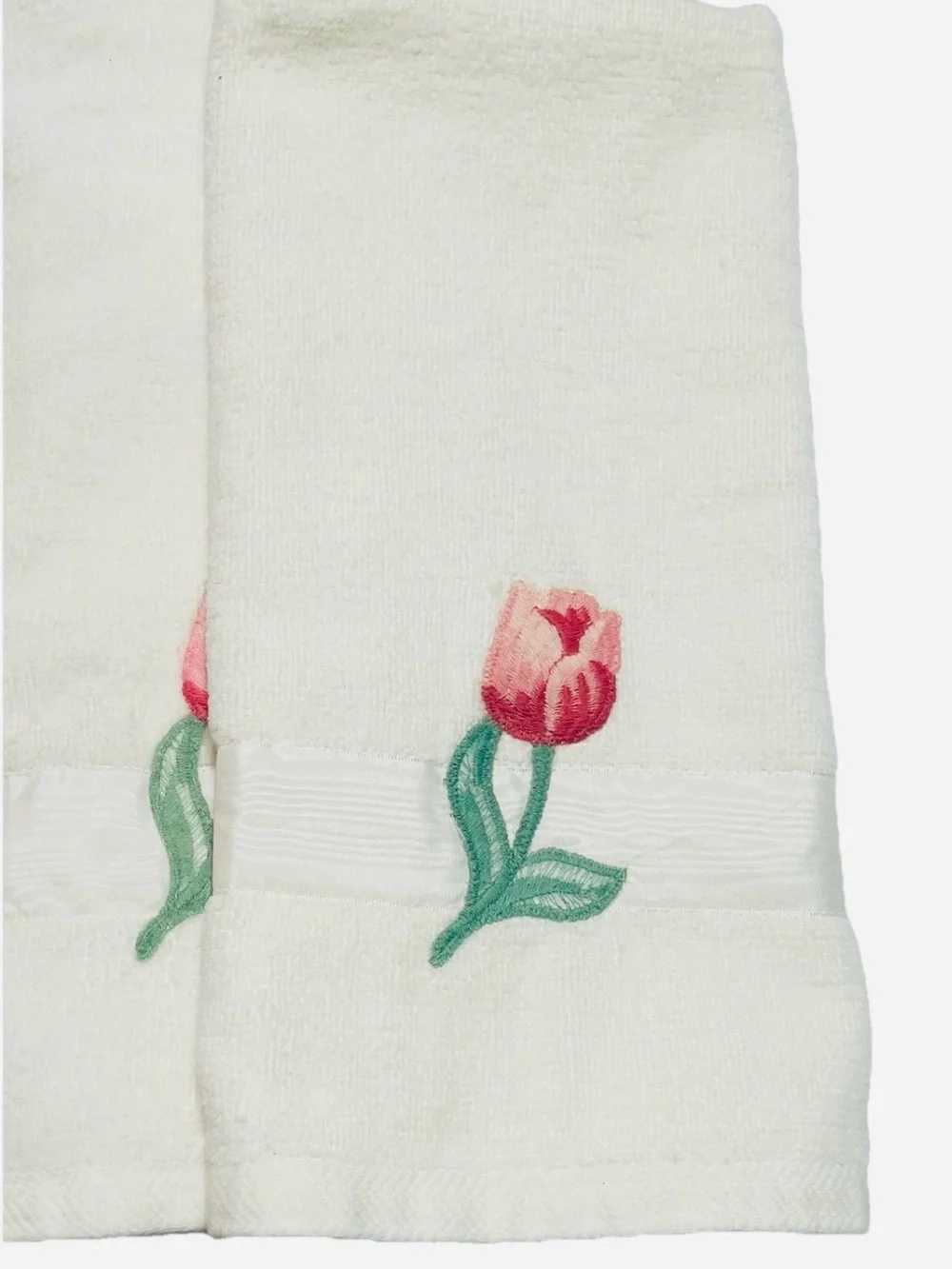 Vintage Martha Stewart Kmart Embroidered Floral Towel Set-1 Bath 3 Hand towels